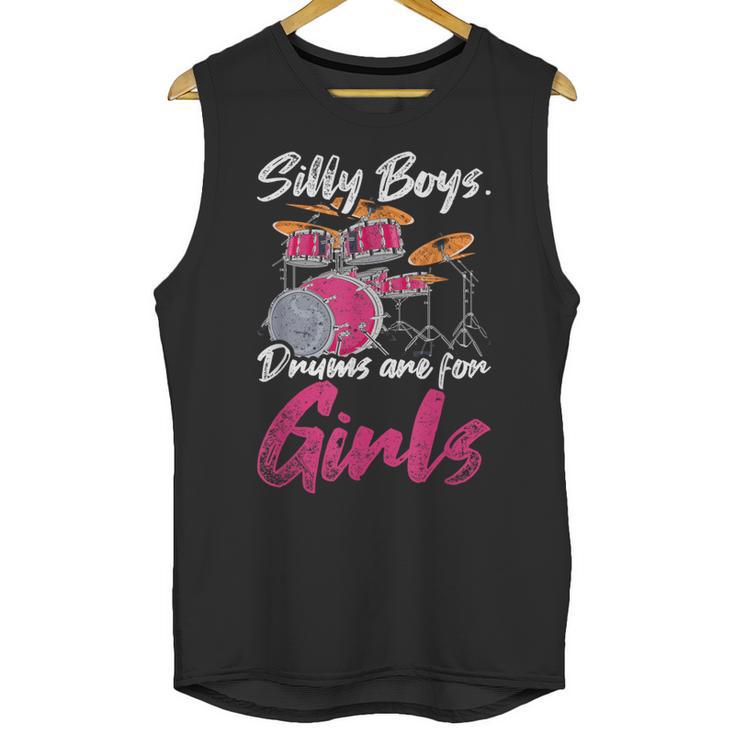 Girls Boys Kids Drummer  Drum Kit Unisex Tank Top