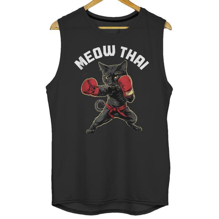 Meow Thai Muay Thai Boxing Cat Martial Arts MMA Boxer Unisex Tank Top