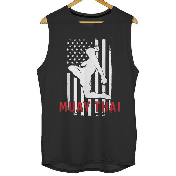 Muay Thai American Flag Fighter Patriotic Unisex Tank Top