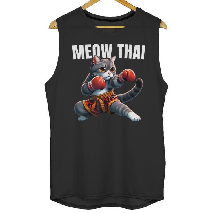 Muay Thai Cat Meow Thai Boxing Martial Art Kids Unisex Tank Top