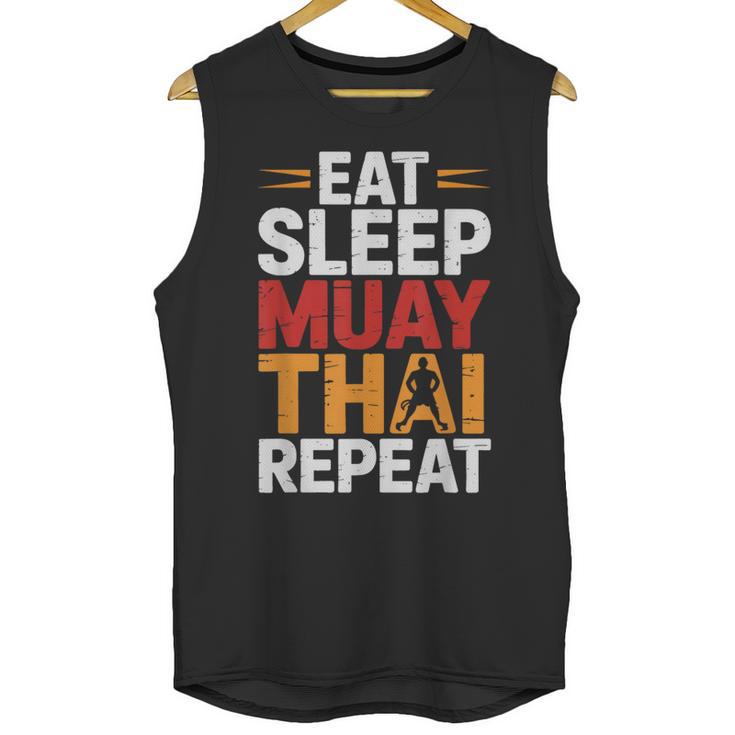 Muay Thai Fighter Eat Sleep Repeat Lifestyle Training Unisex Tank Top