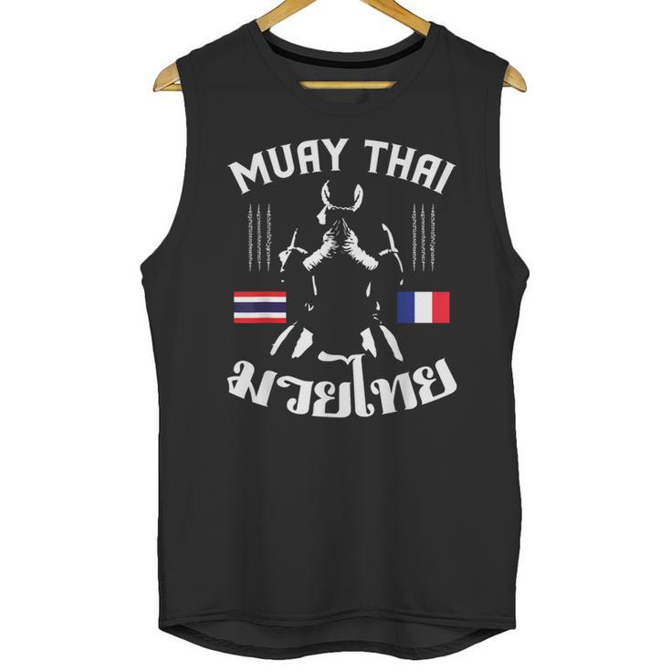 Muay Thai France French Flag Martial Arts Thai Boxing Coach Unisex Tank Top