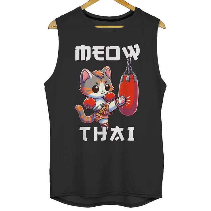 Muay Thai Meow Thai & Thai Boxing Muay Thai Cat Unisex Tank Top