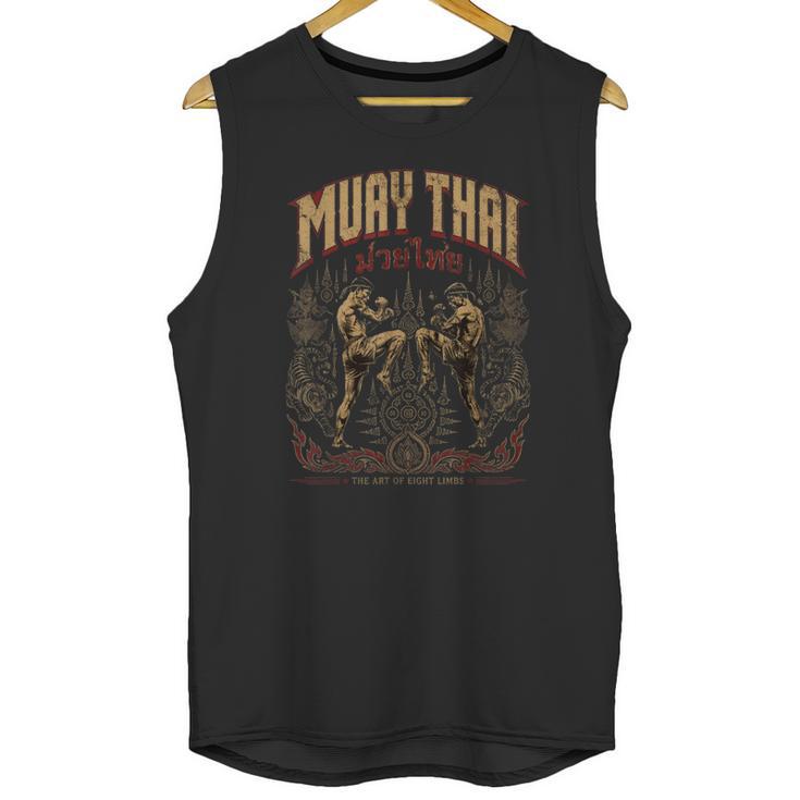 Muay Thai Nak Muay Vintage Thai Boxing Warrior Art Unisex Tank Top