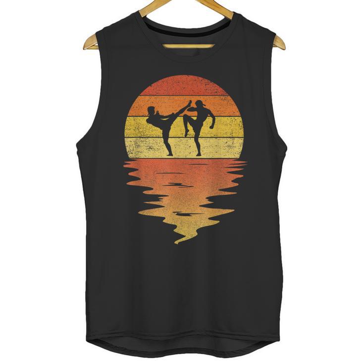 Muay Thai Shirt Retro Sunset 70s Vintage Muay Thai Unisex Tank Top