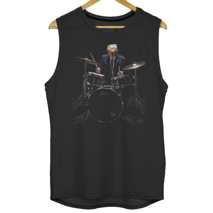 Percussion Player Drumset Retro Drum Kit Percussionist Trump Drummer Drums 2024 -Adults Unisex Tank Top