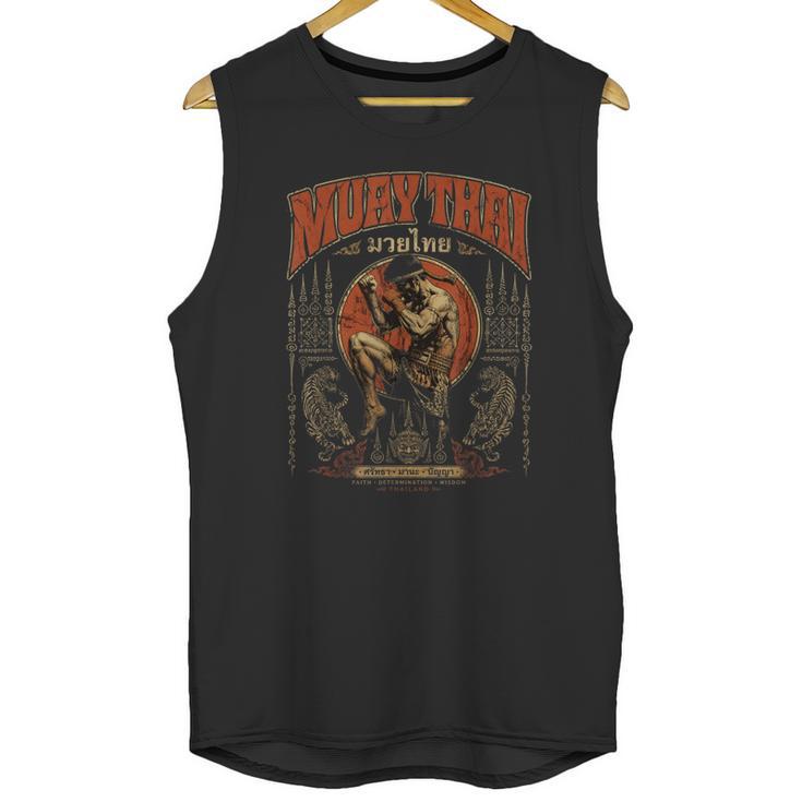 Retro Nak Muay Muay Thai Fighter Thai Boxing Gym Unisex Tank Top