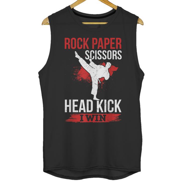 Rock Paper Scissors Head Kick I Win Muay Thai Unisex Tank Top