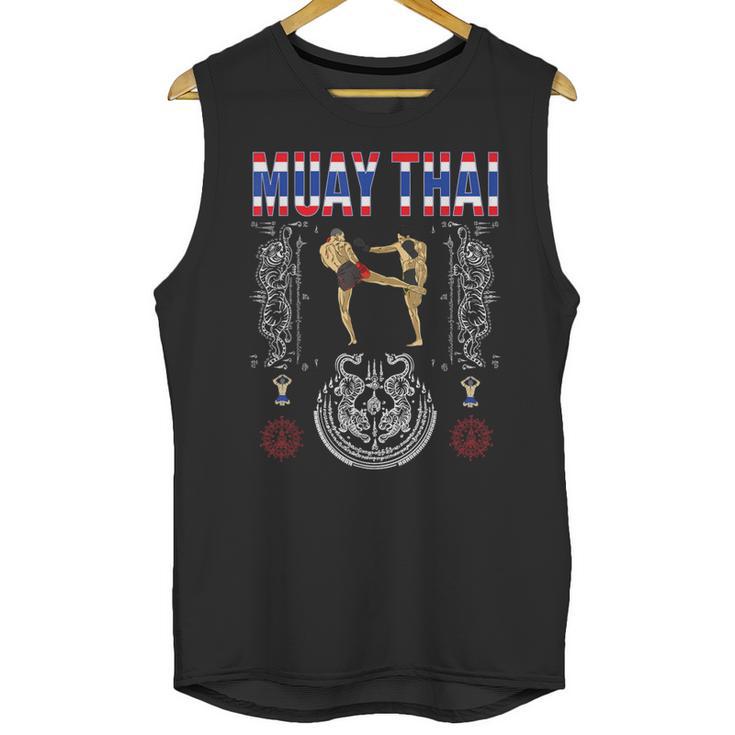 Sawadee Thai Traditional Sak Yant Thai Twin Tiger Muay Thai Unisex Tank Top