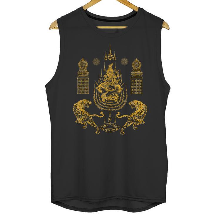 Sawadee Thai Traditional Sak Yant Thai Twin Tigers Muay Thai Unisex Tank Top