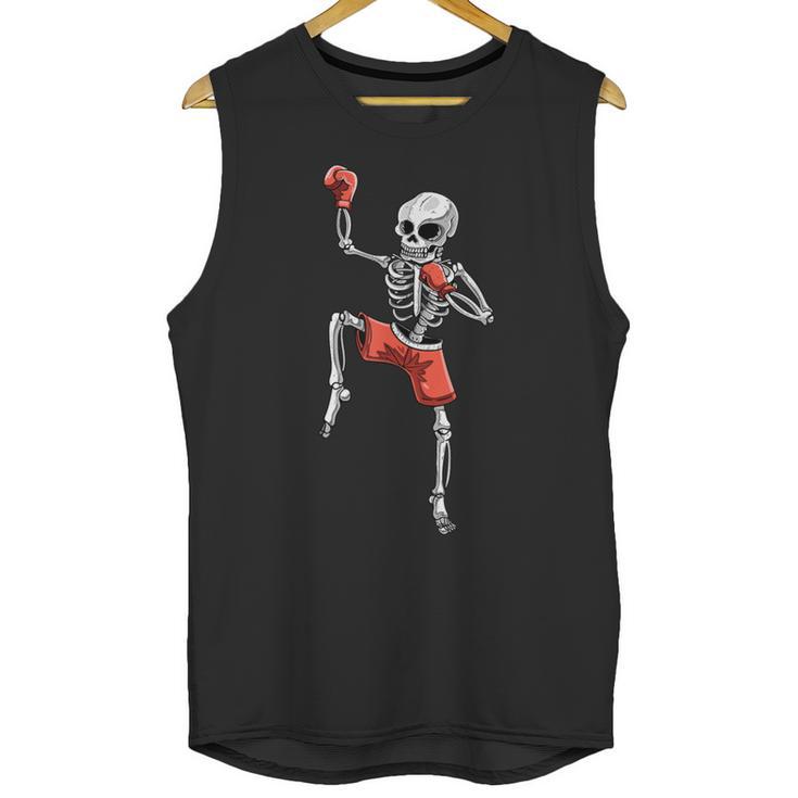Skeleton Muay Thai Halloween Kickboxing MMA Fighter Costume Unisex Tank Top