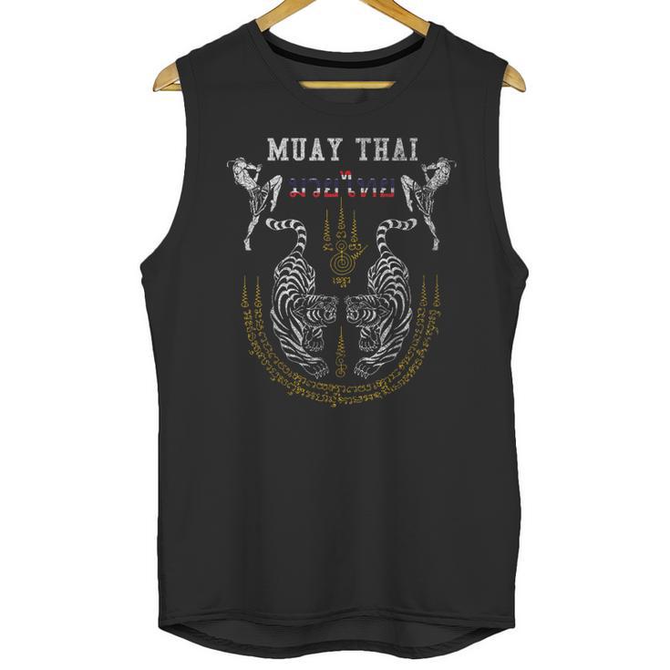 Twin Tiger Sak Yant Muay Thai Fighter Tee Martial Art Unisex Tank Top
