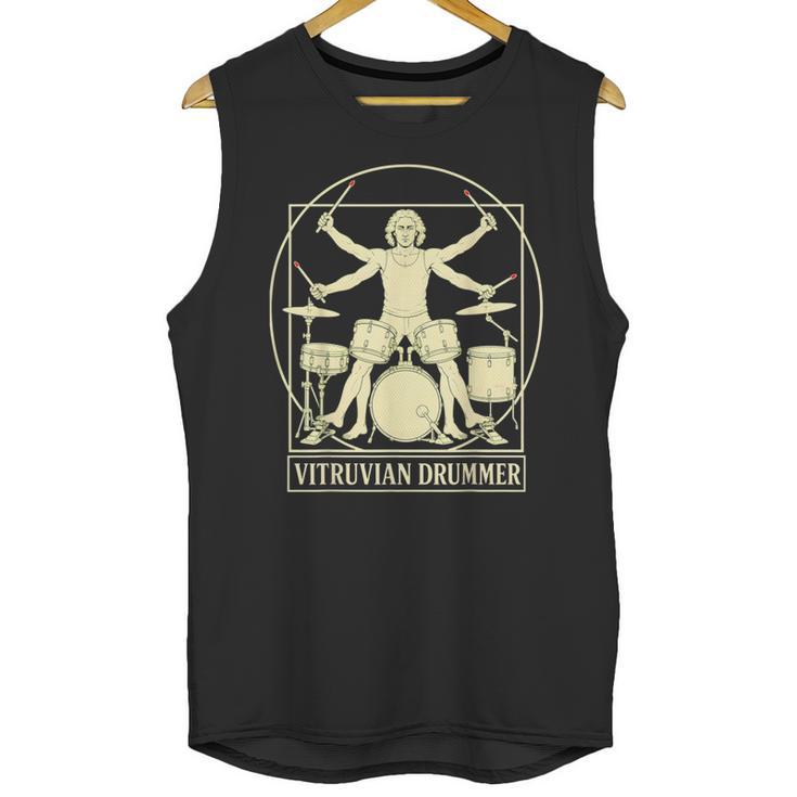 Vitruvian Drummer Drum Kit Music Lover Musician Men Unisex Tank Top