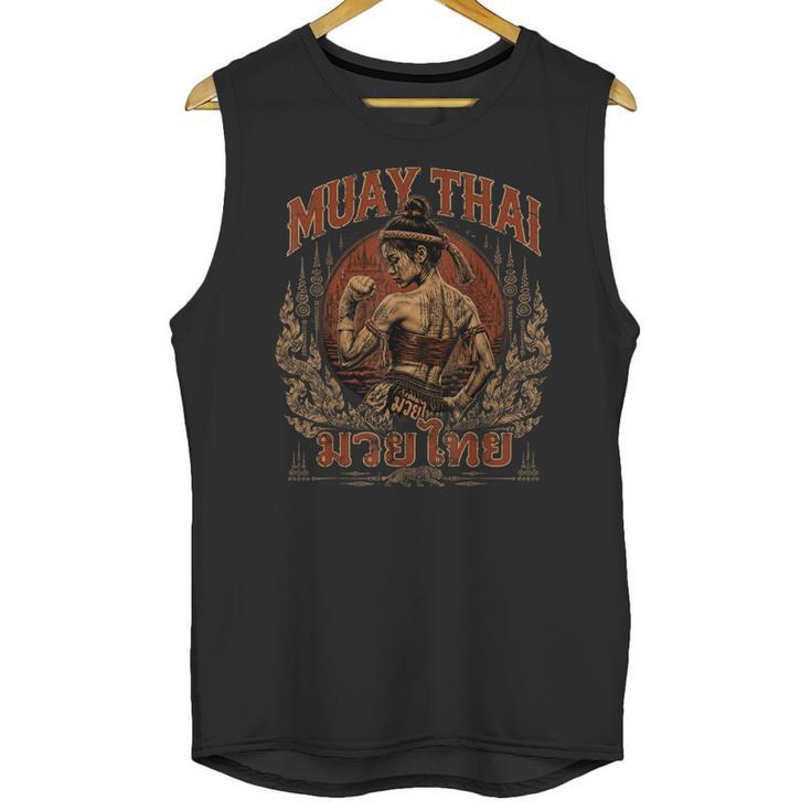 Weathered Muay Thai Fighter Thai Boxing Warrior Art Unisex Tank Top