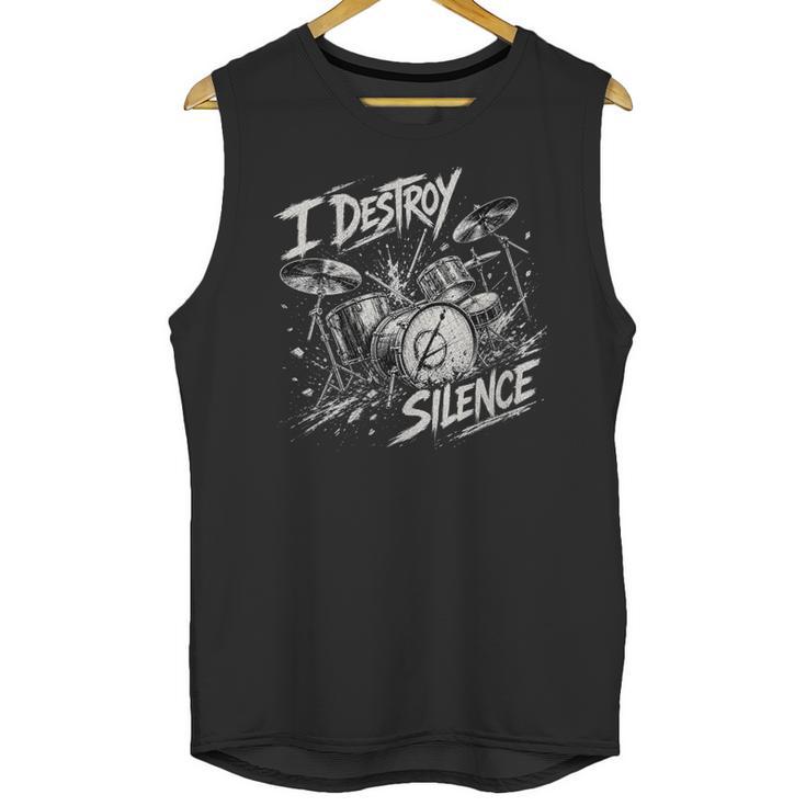 Women's Drum Kit I Destroy Silence Art Unisex Tank Top