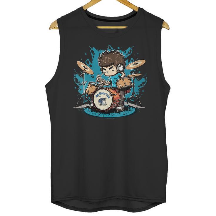 Women's Drum Set Drumming Drummers Drum Kits Music Unisex Tank Top