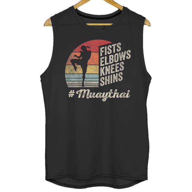Women's Muay Thai Martial Arts Fighter Retro Vintage Sunset Graphic Unisex Tank Top