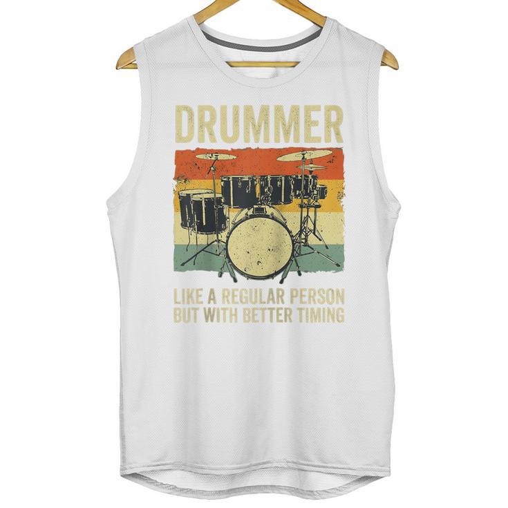 Drummer Better Timing Retro Vintage Sunset Drum Kit Graphic Raglan Baseball Tee Unisex Tank Top, trending gift Drummer Better Timing Retro Vintage Sunset Drum Kit Graphic Raglan Baseball Tee Unisex Tank Top, trending gift