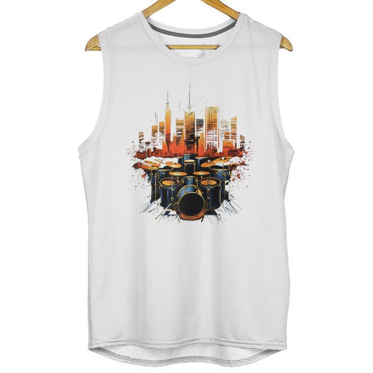 Drumset Drum Kit Music Drummer Drumming Raglan Baseball Tee Unisex Tank Top, trending gift