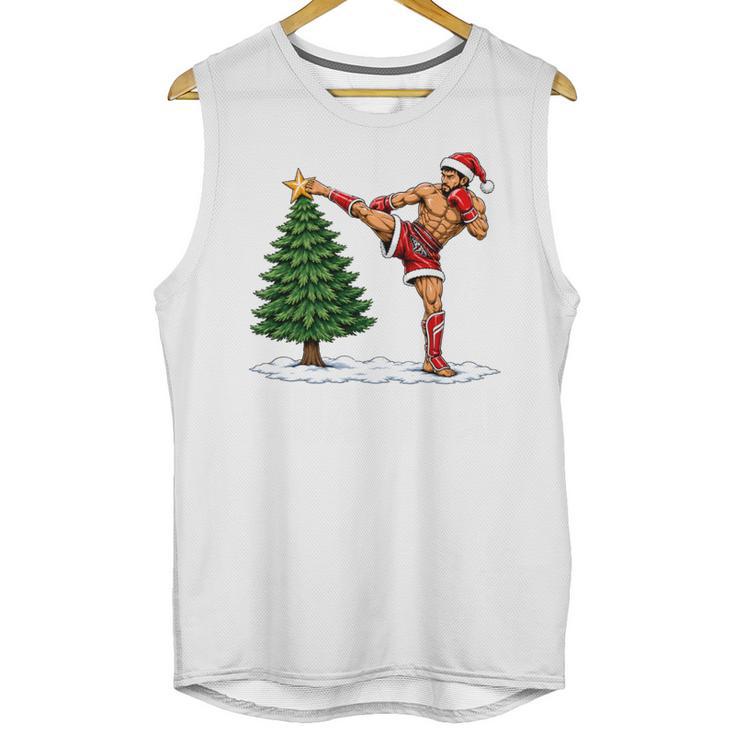 Festive Muay Thai Santa Christmas Unisex Tank Top, trending gift