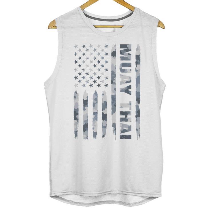 Muay Thai American Flag Camo Military Patriotic Unisex Tank Top