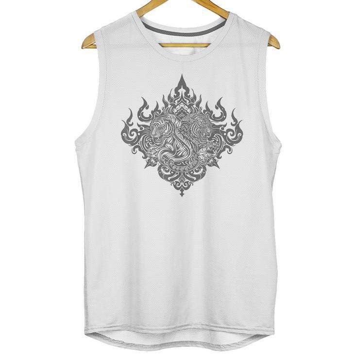 Sak Yant Muay Thai MMA Tattoo Twin Tiger Martial Art Boxing Unisex Tank Top, trending gift Sak Yant Muay Thai MMA Tattoo Twin Tiger Martial Art Boxing Unisex Tank Top, trending gift