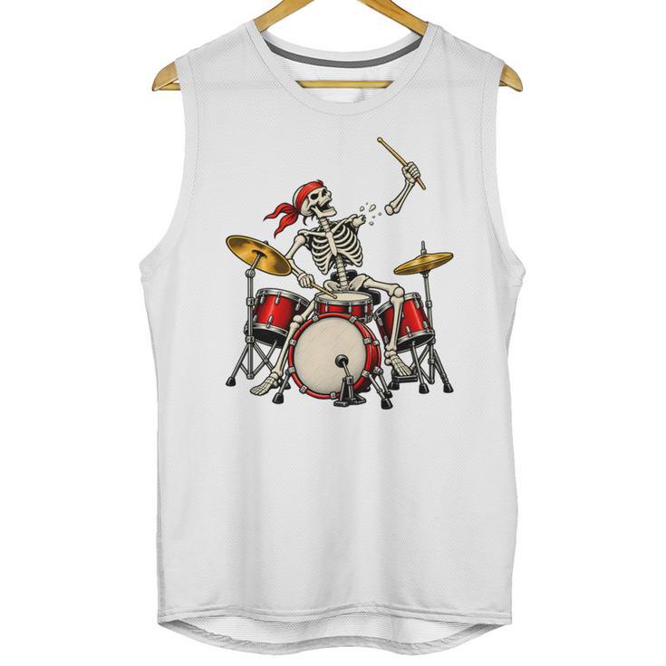Skeleton Drummer Skull Drum Kit Halloween Unisex Tank Top
