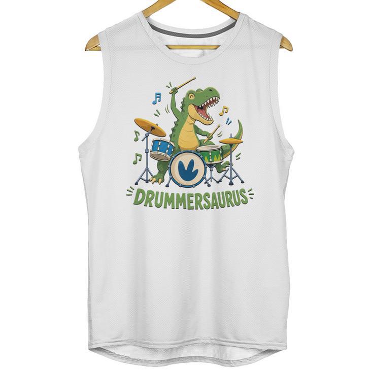 T-Rex Drumming With Drum Kit And Musical Notes Unisex Tank Top, trending gift