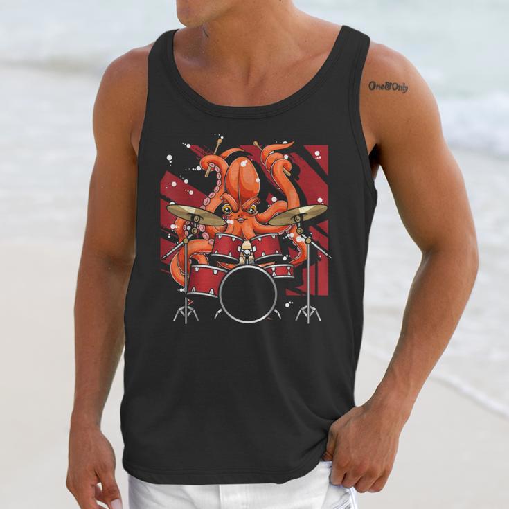 Animal Octopus Musician Drum Kit Octopus Drummer Unisex Tank Top