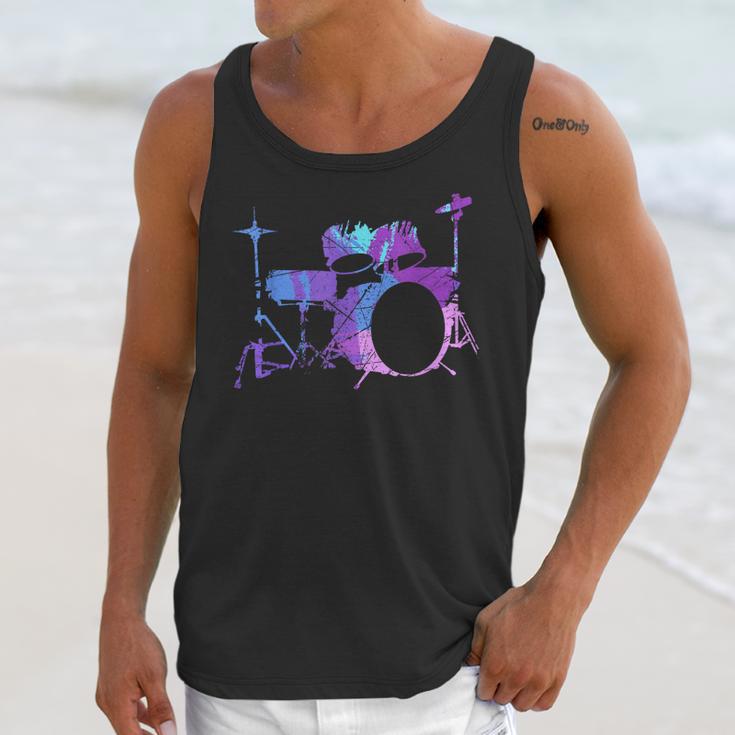 Cool Drum Kit Percussion Vintage Retro Drummer Costume Unisex Tank Top Cool Drum Kit Percussion Vintage Retro Drummer Costume Unisex Tank Top