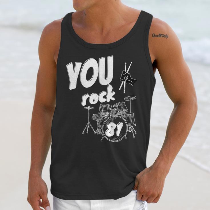 Drum Kit Drummer 81 Years 81st Birthday Men Women Unisex Tank Top Drum Kit Drummer 81 Years 81st Birthday Men Women Unisex Tank Top