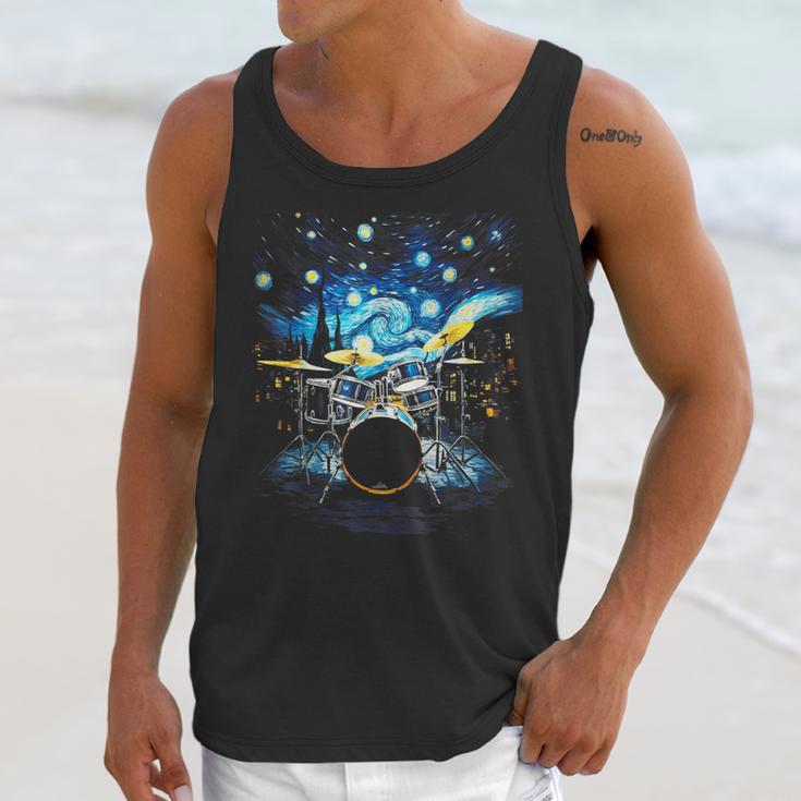 Drum Kit Percussionist Drummer Van Gogh Drums Unisex Tank Top Drum Kit Percussionist Drummer Van Gogh Drums Unisex Tank Top