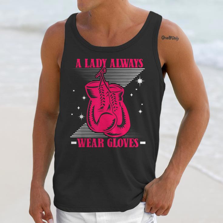 A Lady Always Wear Gloves Kickboxer Fan Muay Thai Boxing Unisex Tank Top