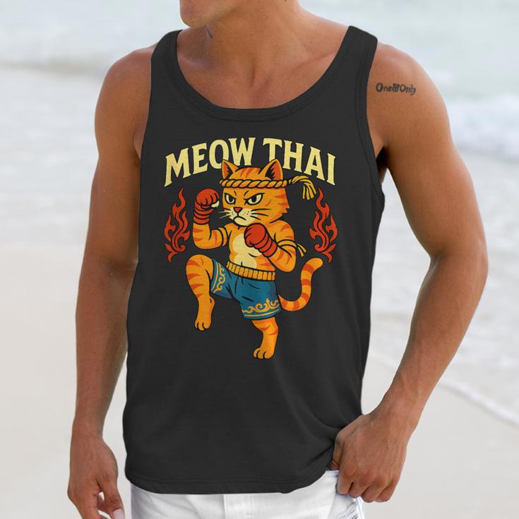 Meow Thai Muay Thai Cat Fighter Pun Dad Joke Unisex Tank Top Meow Thai Muay Thai Cat Fighter Pun Dad Joke Unisex Tank Top