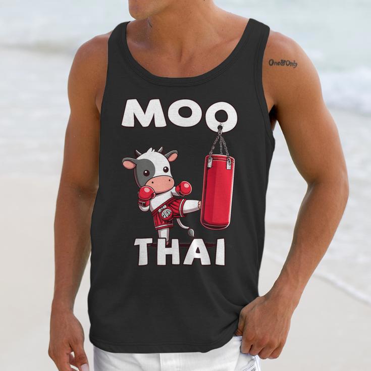 Moo Thai Muay Thai Thai Boxing For Kids Muay Thai Cow Unisex Tank Top