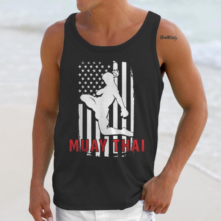 Muay Thai American Flag Fighter Patriotic Unisex Tank Top