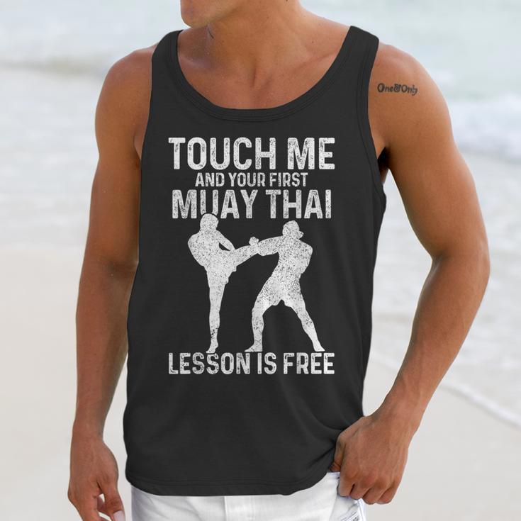 Muay Thai Boxing Kickboxing Your First Lesson Is Free Unisex Tank Top Muay Thai Boxing Kickboxing Your First Lesson Is Free Unisex Tank Top