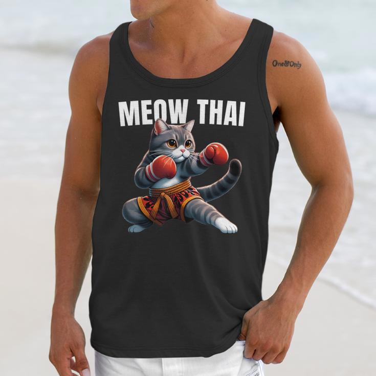 Muay Thai Cat Meow Thai Boxing Martial Art Kids Unisex Tank Top