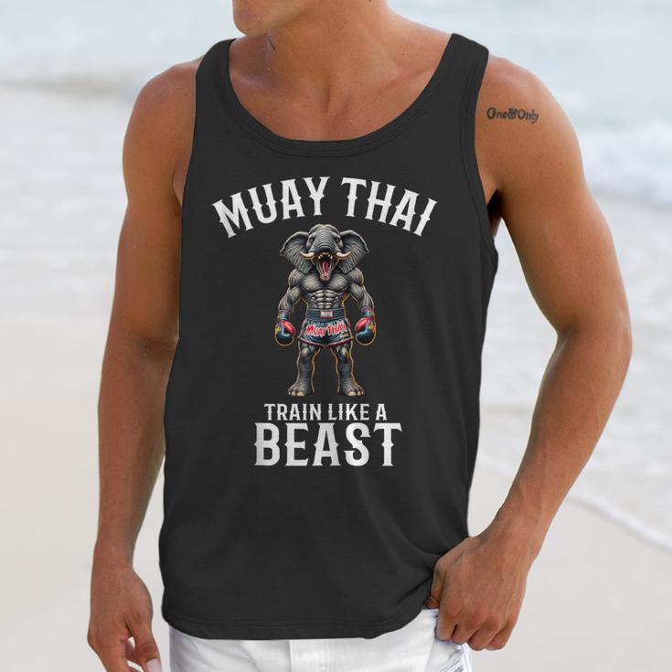 Muay Thai Elephant Kickboxing And Elephant Thai Unisex Tank Top