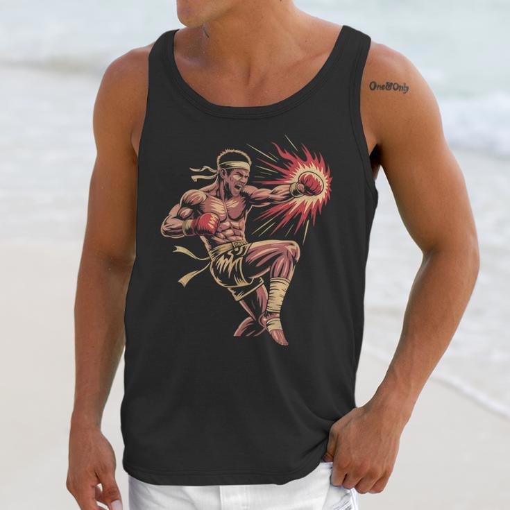 Muay Thai Fighter Southpaw Stance Minimal Silhouette Clean Unisex Tank Top Muay Thai Fighter Southpaw Stance Minimal Silhouette Clean Unisex Tank Top