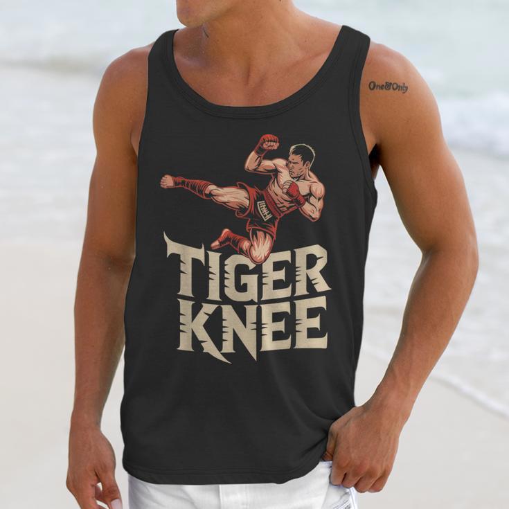 Muay Thai Fighter Tiger Knee Vintage Distressed Badge Unisex Tank Top Muay Thai Fighter Tiger Knee Vintage Distressed Badge Unisex Tank Top