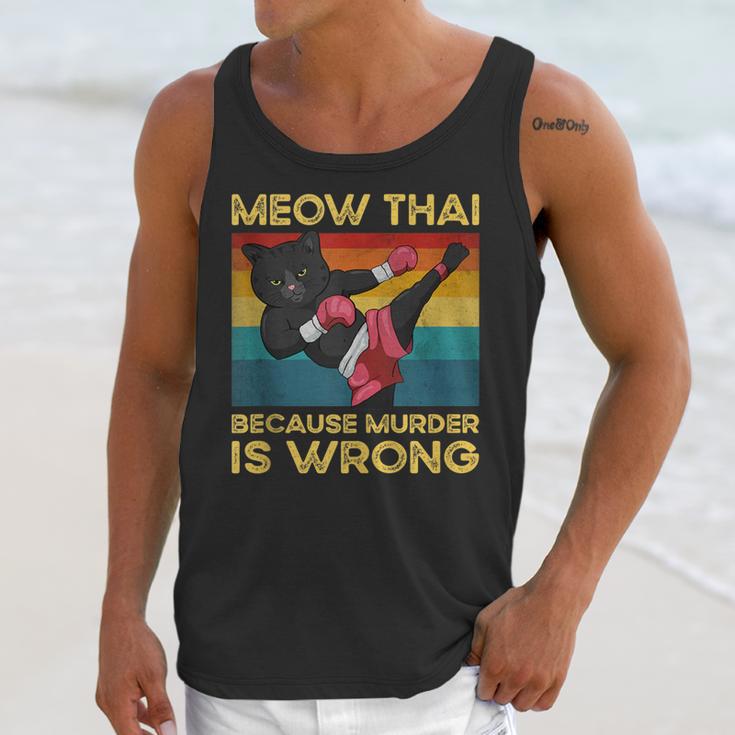 Muay Thai Because Murder Is Wrong Cat Meow Thai Unisex Tank Top Muay Thai Because Murder Is Wrong Cat Meow Thai Unisex Tank Top