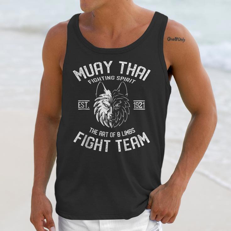 Muay Thai Wolf Fight Team Nak Muay Kickboxing Unisex Tank Top
