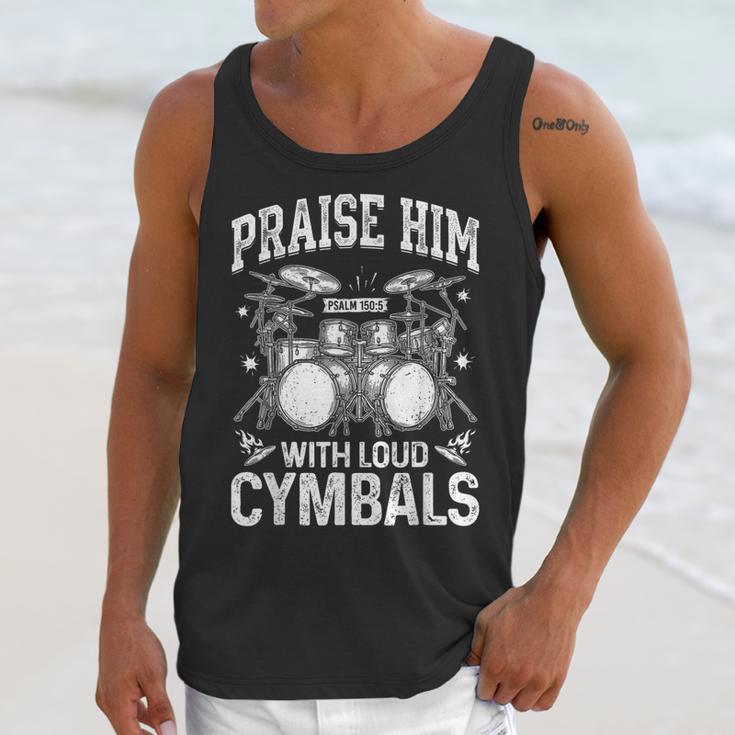 Praise Him With Loud Cymbals Psalm 150-5 Vintage Drum Kit Unisex Tank Top Praise Him With Loud Cymbals Psalm 150-5 Vintage Drum Kit Unisex Tank Top