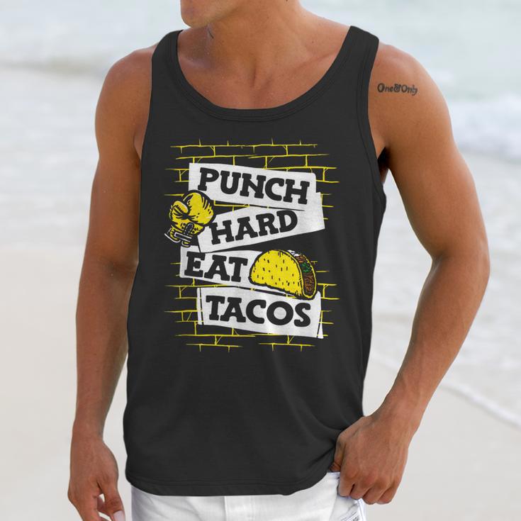 Punch Hard Eat Tacos Professional Boxer Muay Thai Boxing Unisex Tank Top