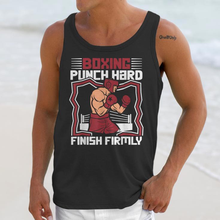 Punch Hard Finish Firmly Kickboxer Fan Muay Thai Boxing Unisex Tank Top Punch Hard Finish Firmly Kickboxer Fan Muay Thai Boxing Unisex Tank Top