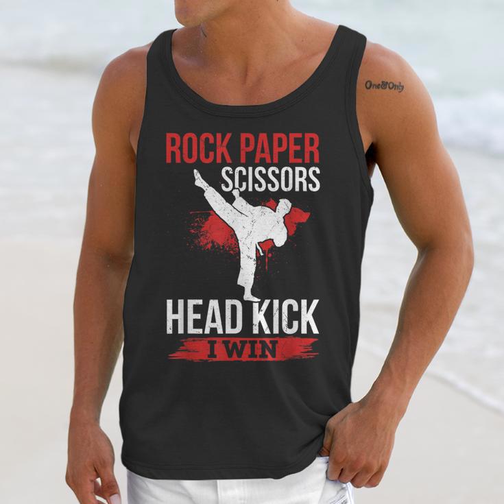 Rock Paper Scissors Head Kick I Win Muay Thai Unisex Tank Top