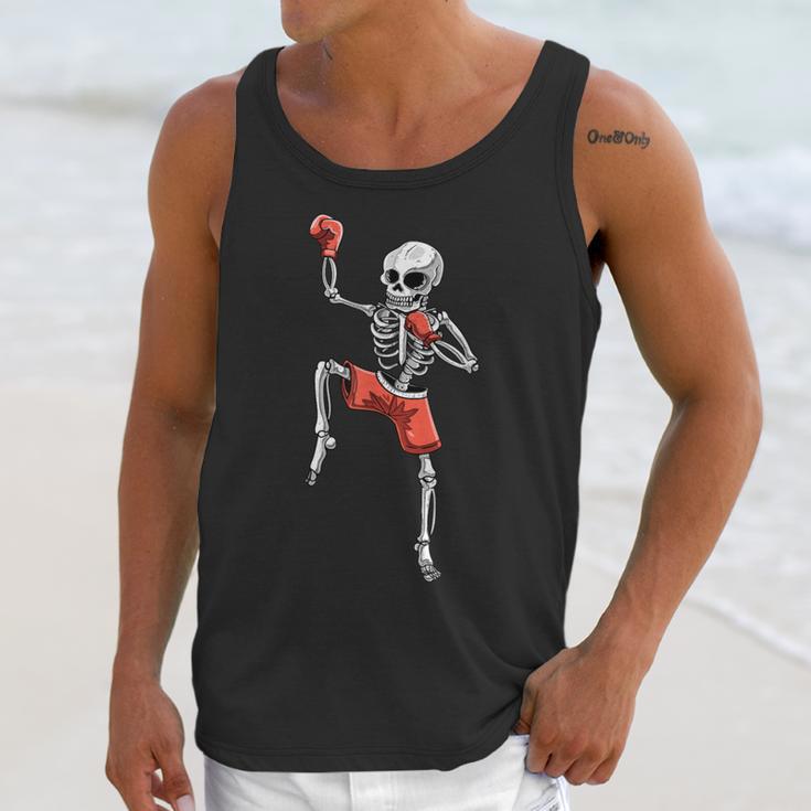 Skeleton Muay Thai Halloween Kickboxing MMA Fighter Costume Unisex Tank Top