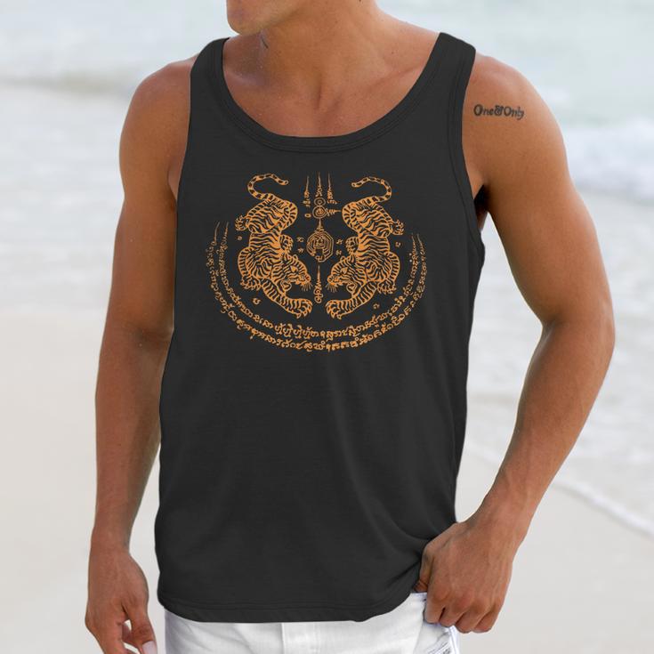 Twin Tiger Sak Yant Tattoo Muay Thai Thai Martial Arts Unisex Tank Top