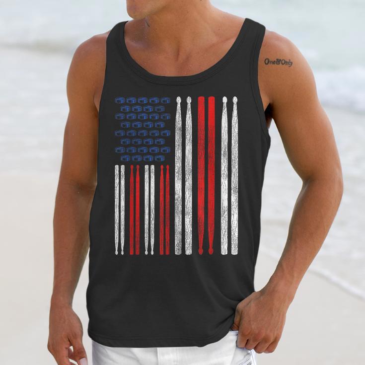 USA Flag Drumsticks Drum Kit Unisex Tank Top USA Flag Drumsticks Drum Kit Unisex Tank Top